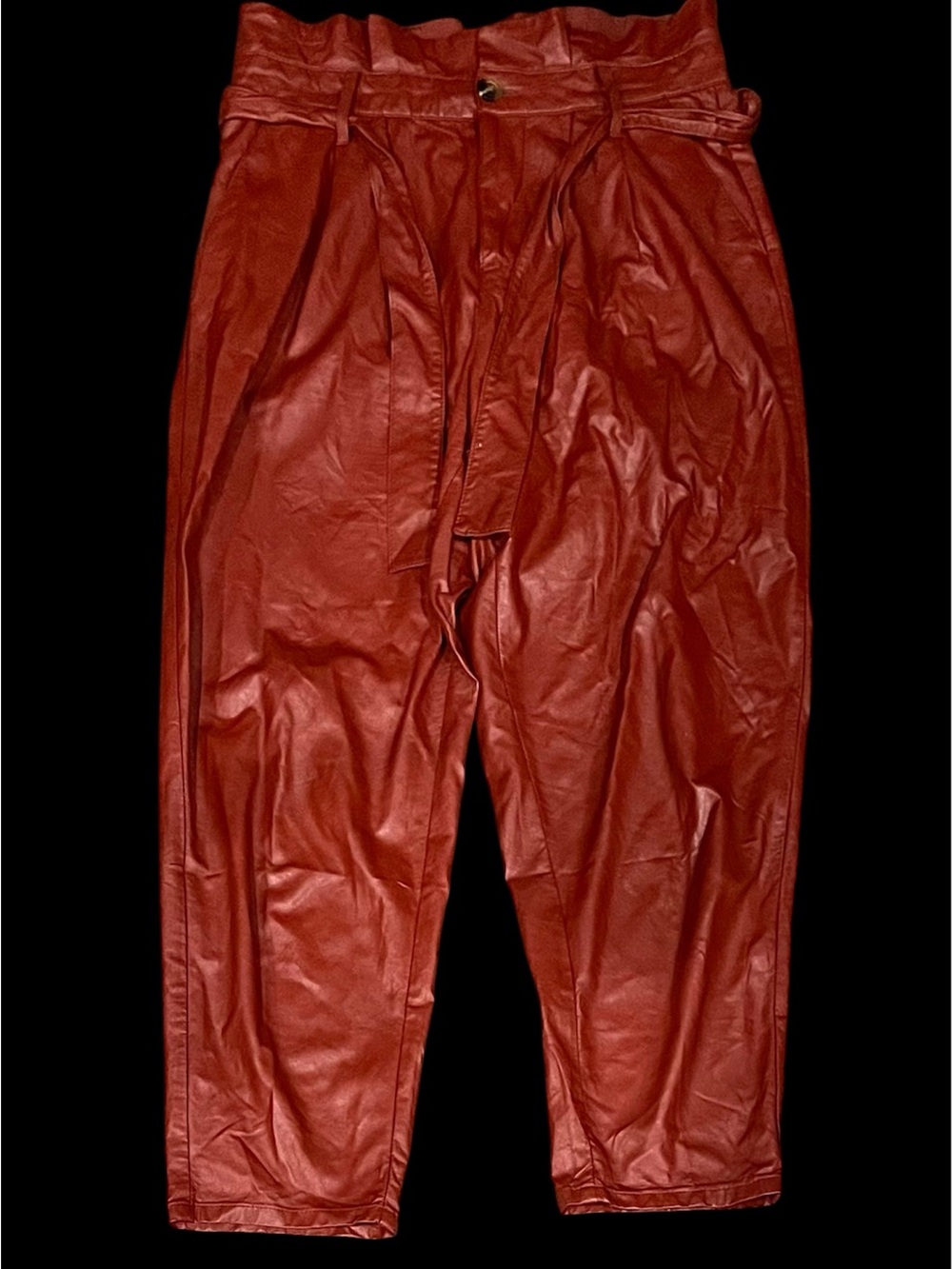 Women’s Who What‎ Wear Size 10 Brown/Orange Faux Leather Pants.